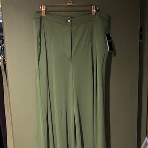 Lauren Ralph Lauren Olive Green Women's Wide-Leg Pants